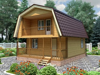Дом Проект брусового дома для зимнего проживания <span></span> "Енисей" 6 на 8
