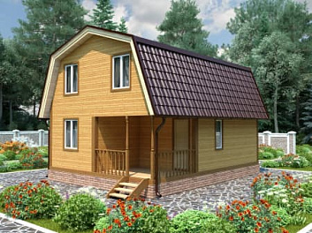 Дом Проект деревянного дома с ПМЖ <span></span> "Ангара" 6 на 8