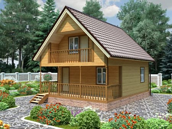 Дом Одноэтажный деревянный проект <span></span> "Селигер" 6 на 8