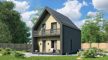 Дом Одноэтажный прямоугольный проект дома <span></span> "Бус" 6.1 на 8.2