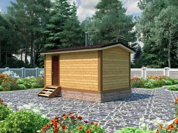 Дом Проект деревянной бани <span></span> "Славянка" 3 на 5