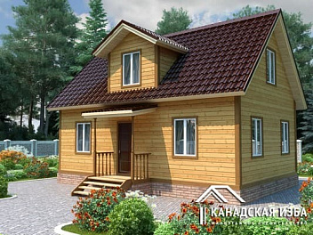 Дом Проект двухэтажного брусового дома с крыльцом Добрыня 7 на 9