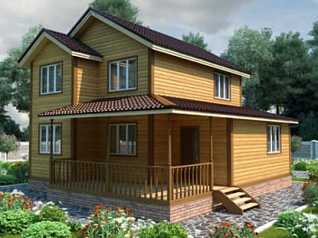 Дом Проект деревянного дома под ключ <span></span> "Барский" 8.5 на 9.5