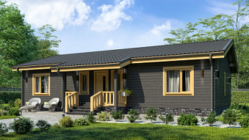 Дом Проект деревянного каркасного дома с 3 спальнями  <span></span> "Пинто" 9 на 14