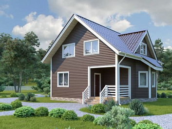 Дом Проект деревянного дома для дачи <span></span> "Альпина" 8 на 9